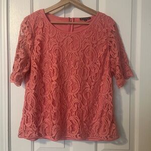 Adrianna Papell Pink Salmon Embellished Blouse